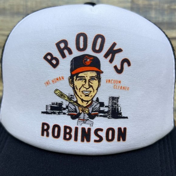 Brooks Robinson Mens Trucker Hat Black Snapback Baltimore Orioles Camden Yards - Picture 3 of 8